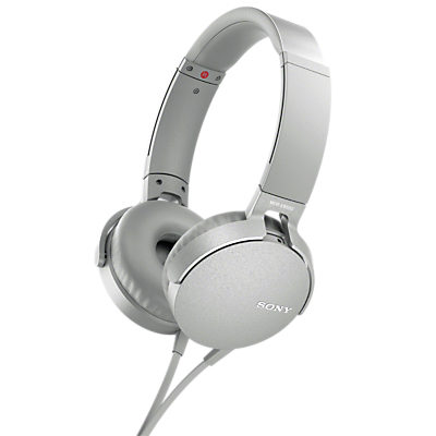 Sony MDR-XB550AP Extra Bass On-Ear Headphones with Mic/Remote White Sony MDR-XB550AP Extra Bass On-Ear Headphones with Mic/Remote White